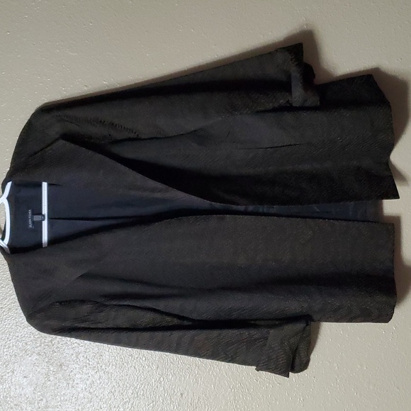 Eileen Fisher Jackets & Blazers - Eileen Fisher Size Large Silk Blend Jacquard Wave Blazer Jacket Black Brown